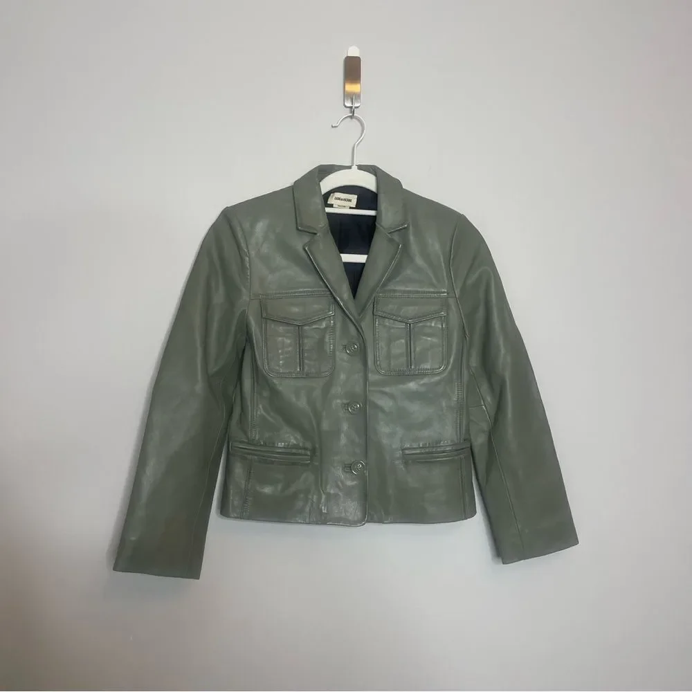 $798 Zadig&Voltaire Liams leather blazer NWT XS - Picture 13 of 13